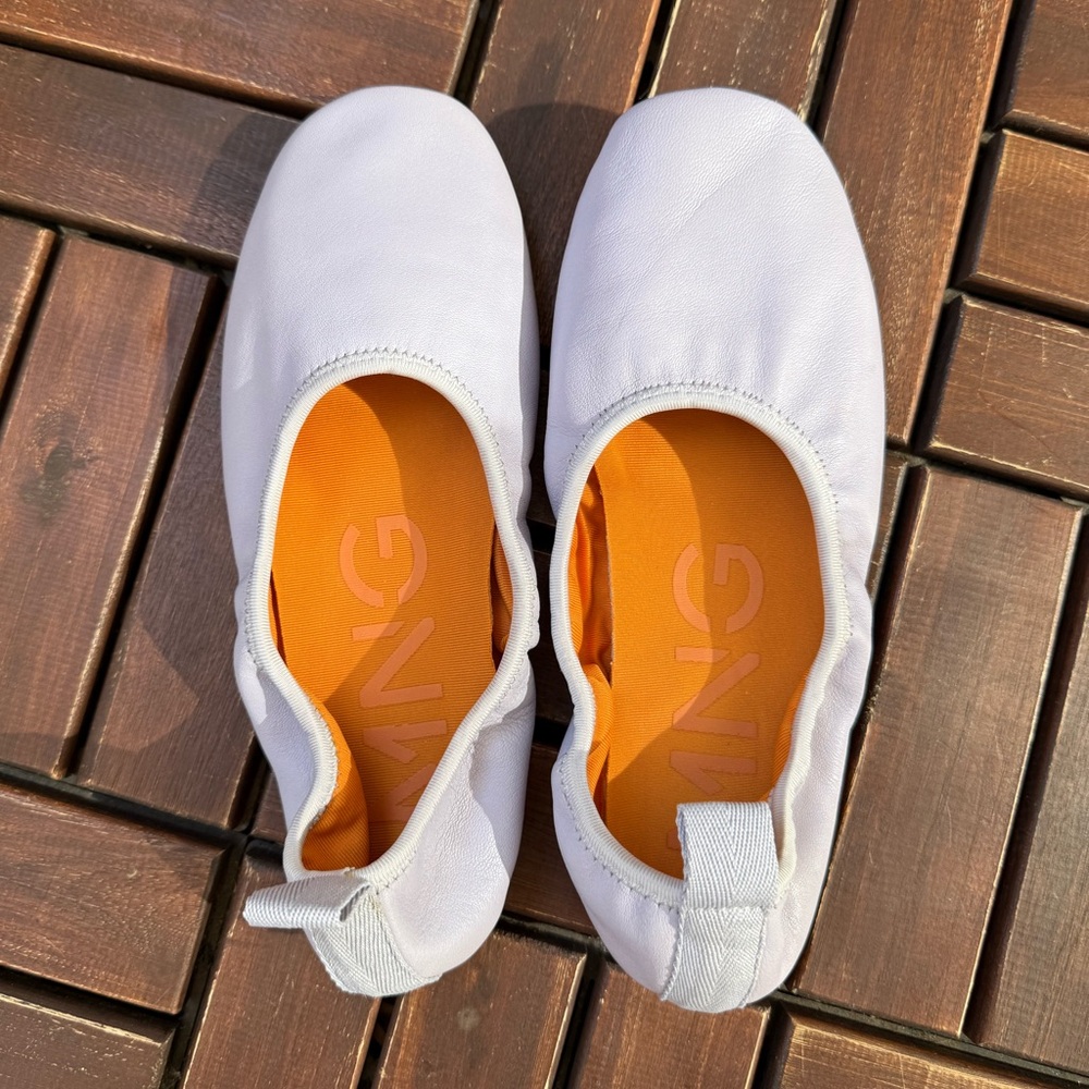 Mango lilac leather ballerina flats